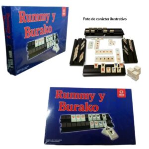 Juego rummy burako. Contiene 106 fichas plasticas y 4 atriles.