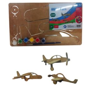 Set arte placa aviones. Con pinturas y pincel