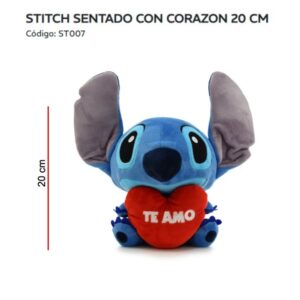 Stitch sentado de 20cm con corazon art st007