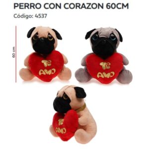 Perro con corazon de 60 cm art 4537