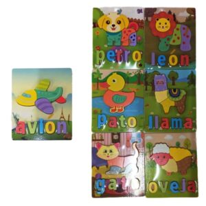 Encastre animales. Figura y nombre.