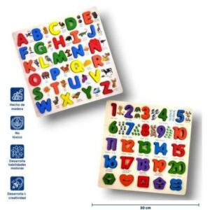 Encastre números / letras 30x30cm. Quedan solo números.