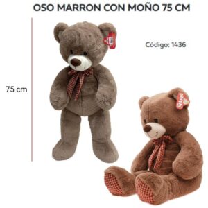 Oso marron con moño 75cm