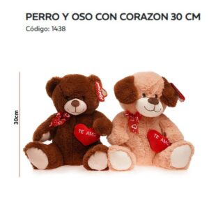 Perro / Oso con corazón 30cm 1438