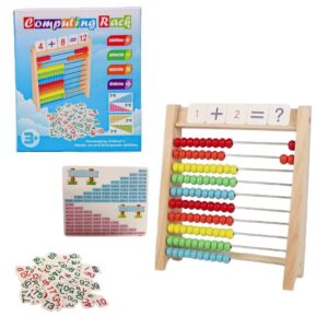 Abaco madera con fichas para calculos matemáticos