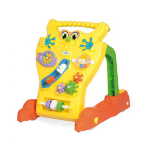 Andador feliz.Es un firme apoyo para que el nino camine, tiene candado para graduar la velocidad y cuenta con distintas actividades didacticas.