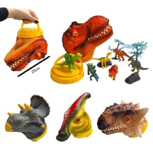 DINO CABEZA con dinos y accesorios
