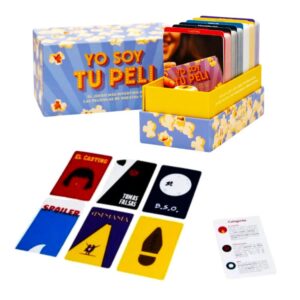 Juego mimica Yo Soy Tu Peli. Adivina a través de la interpretación de frases o situaciones claves de las diferentes películas cuáles son. +14 años. a partir de 4 jugadores. Trae 200 cartas.