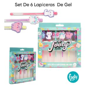LAPICERAS GEL X6 FOOTY CON ACCESORIOS