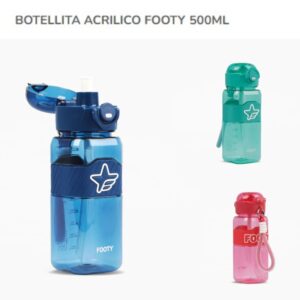 Botella plastico 500ml Footy (Roja/ Azul/ Verde)