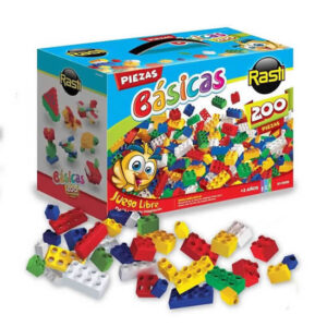Rasti piezas básicas x 200 piezas,sin ruedas.Ideal para juego libre