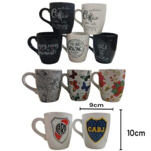 Taza ceramica bombe blanco / negro