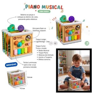 Cubo con sonido y actividades sistema Montessori