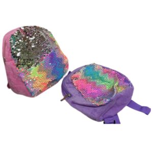 Mochila peluche 10 pulgadas con lentejuelas multicolor 16002