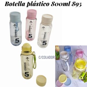 Botella plastico 800ml 895 ( trae colador)