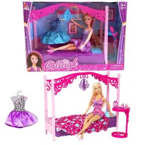 Muñeca con cama, accesorios y vestido Calleigh