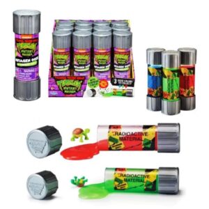 Tortugas Ninjas. Mutagen ooze. Tubo con figura y slime para coleccionar.