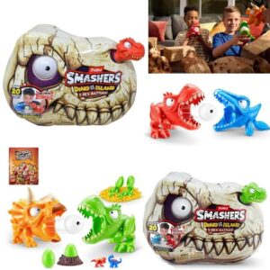 Dinosaurio Smashers Dino 74114. trae 2 dinos para batallar con una bola de ojo y más sorpresas