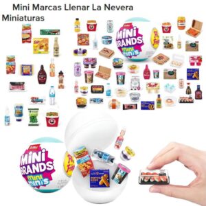 Mini Heladera. Bola con accesorios para llenar el refrigerador .