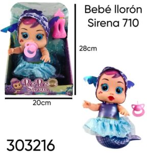 Bebe 24cm lloron sirena con sonido 710 (303216)