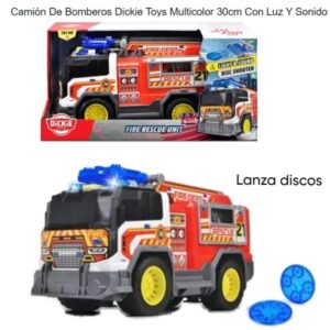 Camino Bombero 30cm con luz, sonido y lanza discos