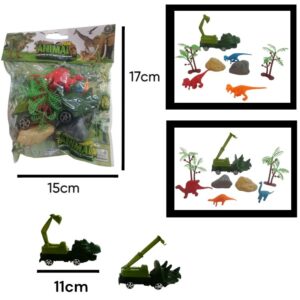 Camion 11cm con dinosaurios mini en bolsa