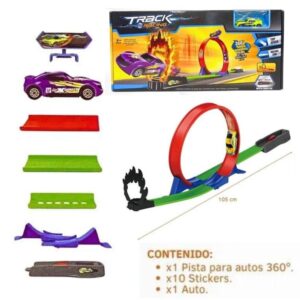 Pista de autos 13676. Tiene loop de 360°, lanzador y 1 auto