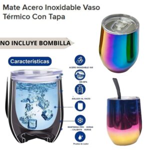 Mate /Vaso tornasolado 360ml termico