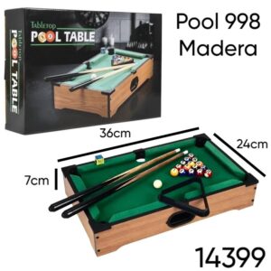 Mesa Pool 998 (Felpa) Trae 2 tacos, Triángulo, 16 bolas y tiza (14399)