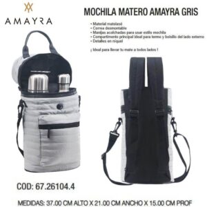 Mochila matero Amayra Gris 447 (261044R)