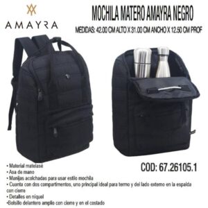 Mochila matero Amayra Negro 515 (261051R)