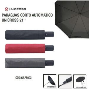 Paraguas unicross manual corto.Negro,gris, bordo
