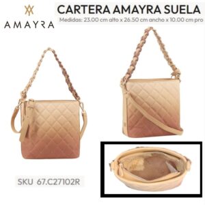 Cartera Amayra Suela 025. Trae bolsa de friselina
