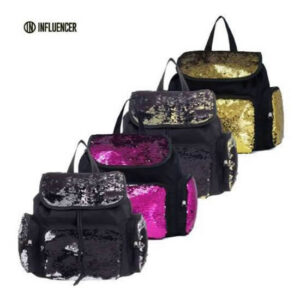 Mochila 12 pulgadas influencer,lentejuelas reversibles
