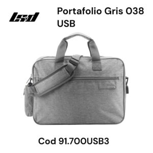 Portafolio Gris con puerto usb 038