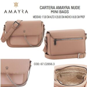 Cartera Amayra Nude 633. Trae bolsa de friselina