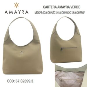 Cartera Amayra Verde 938. Trae bolsa de friselina