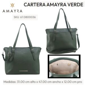 Cartera Amayra Verde 368. Trae bolsa de friselina
