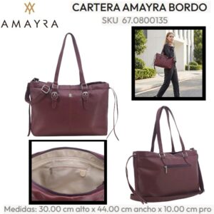 Cartera Amayra Bordo 358. Trae bolsa de friselina