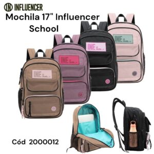 Mochila 17 pulgadas influencer school 123