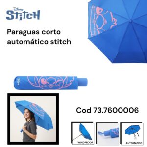 Paraguas corto automatico Stitch