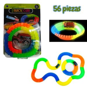 Pista auto luminosa de 56 piezas