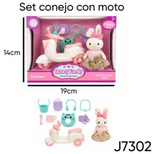 Set conejo con moto (J7302)