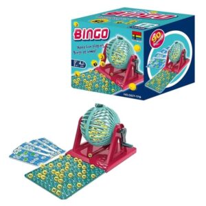 Juego bingo con bolillero 07-179,contiene 12 cartones y bolilla plastica