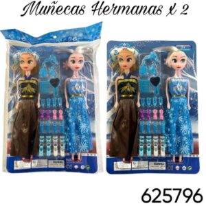 Muñecas hermanas x 2 con accesorios y zapatos (625796)