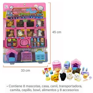 Set perros y gatos con accesorios 40cm
