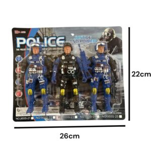 Muñeco Policia x 3 15cm alt.