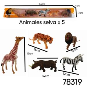 Animales selva x 5 tubo (78319)