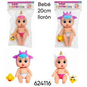 Bebé 20cm lloron 284 con accesorio. (624116)