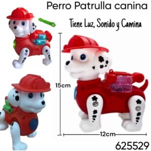 Perro bombero con luz, sonido y camina